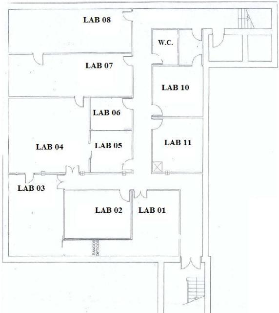 This is the basement floor plan, 
with the Visual Optics and Biophotonics Labs.