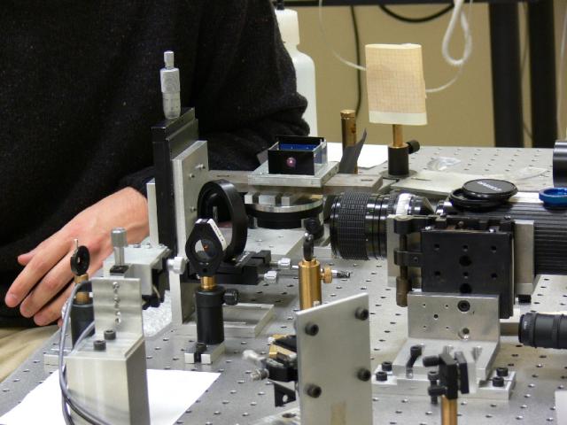 This is a detail of the LRT system for in vitro measurements of lens gradient index distribution. 