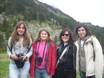Sabine Kling, Susana Marcos, Maria Viñas and Lourdes Llorente at Engineering the Eye III, Benasque, Pyrenees, Spain